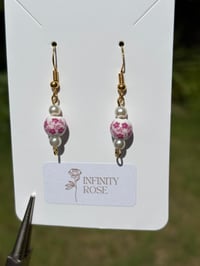 Image 2 of Porcelain Pink Blossom Drop Earrings