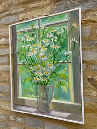 Image 4 of Daisies against window in cream jug 63cm x 79cm