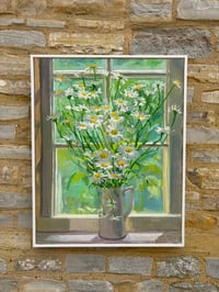 Image 2 of Daisies against window in cream jug 63cm x 79cm