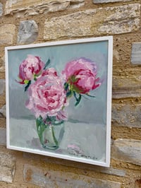 Image 3 of Pink Peonies in glass vase 33cm x 33cm