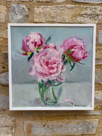 Image 2 of Pink Peonies in glass vase 33cm x 33cm