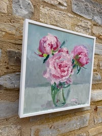 Image 4 of Pink Peonies in glass vase 33cm x 33cm