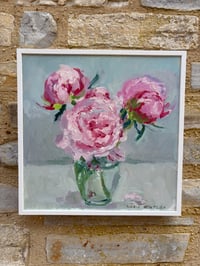 Image 6 of Pink Peonies in glass vase 33cm x 33cm