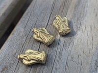 Image 5 of Czech Glass Praying Angel Charm Bead | Chalk White Antique Gold Focal (23x13mm)