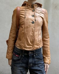 Image 12 of HOODED LEATHER JACKET