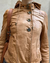 Image 13 of HOODED LEATHER JACKET