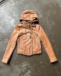 Image 4 of HOODED LEATHER JACKET