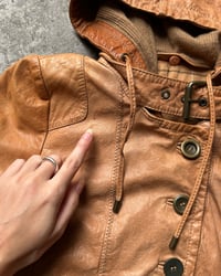 Image 5 of HOODED LEATHER JACKET