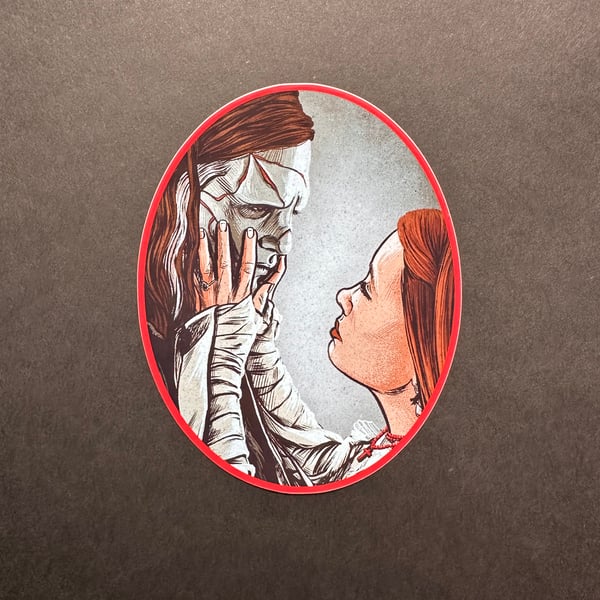 Image of creature and elizabeth sticker