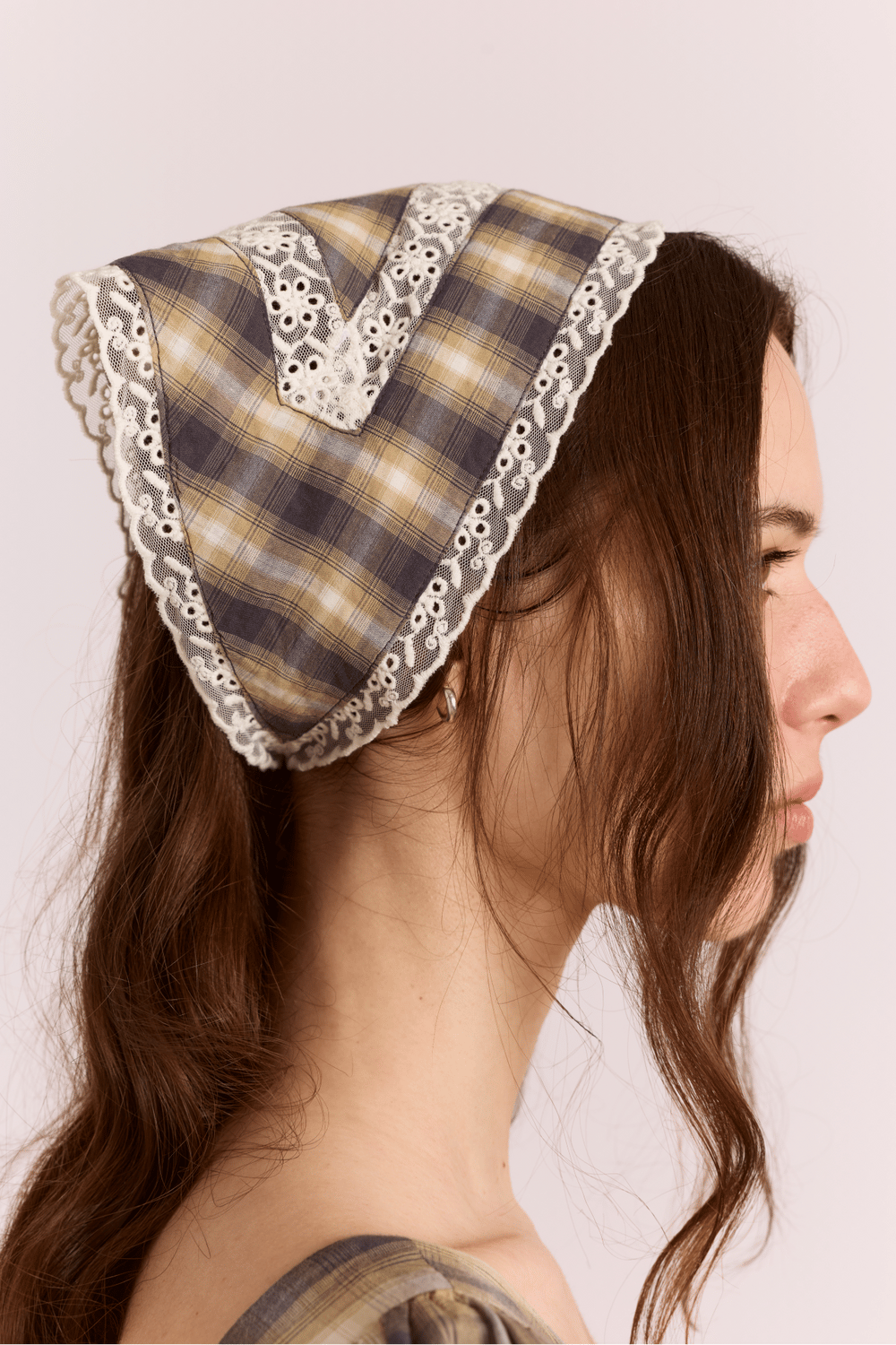 Image of 6-Pañuelo Diadema Headband Cardamom check