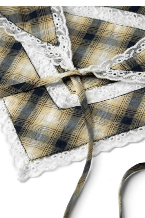 Image of 6-Pañuelo Diadema Headband Cardamom check