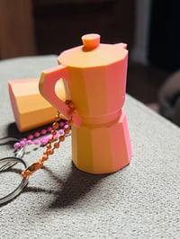Image 4 of Mini Coffee Maker Keychain | 3D Printed Moka Pot Keychain | Coffee Bag Charm