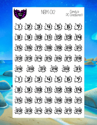 Image 24 of Day of the Week and Number Burst Planner Sticker O Font