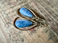 Image 13 of Indigo Blue Kyanite stone brass  earrings / n57