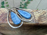 Image 15 of Indigo Blue Kyanite stone brass  earrings / n57