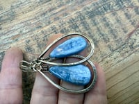 Image 19 of Indigo Blue Kyanite stone brass  earrings / n57
