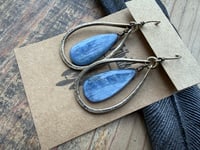 Image 22 of Indigo Blue Kyanite stone brass  earrings / n57