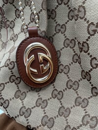 Image 3 of Gucci Sukey GG Canvas Brown Leather Bag