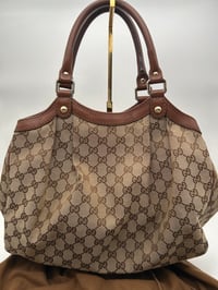 Image 9 of Gucci Sukey GG Canvas Brown Leather Bag
