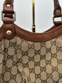 Image 10 of Gucci Sukey GG Canvas Brown Leather Bag