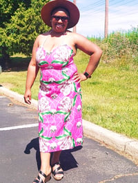 Image 4 of Blushing Botanica Midi Tie-strap dress