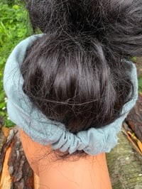 Image 2 of Upcycled Linen Expandable Headband in Sage