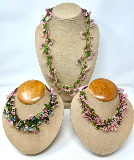 Oya Flower Garland Necklaces- Pink Mix- One of A Kind - Image 1 of 7