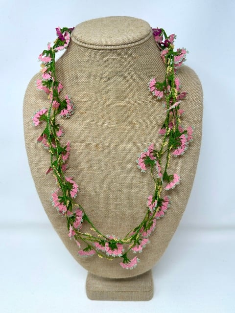 Oya Flower Garland Necklaces- Pink Mix- One of A Kind - Image 6 of 7