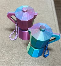 Image 1 of 1 Mini Coffee Maker Keychain | 3D Printed Moka Pot Keychain | Coffee Bag Charm