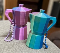 Image 4 of 1 Mini Coffee Maker Keychain | 3D Printed Moka Pot Keychain | Coffee Bag Charm