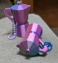 Image 5 of 1 Mini Coffee Maker Keychain | 3D Printed Moka Pot Keychain | Coffee Bag Charm