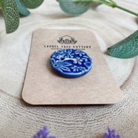 Image 3 of Decorative 28mm Blue Ceramic Button.