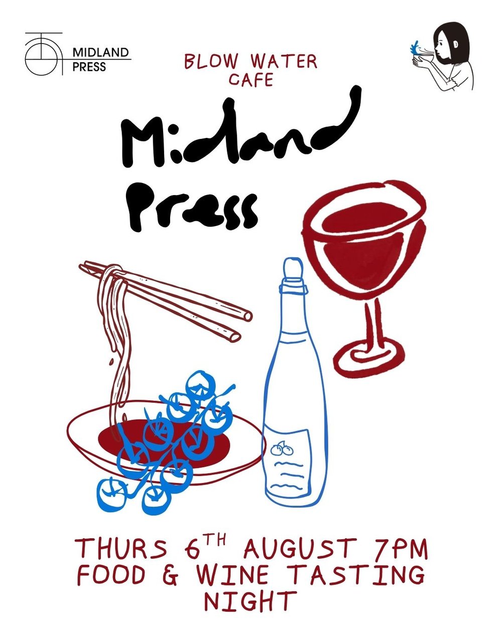 Image of 6/8 Midland Press Wine Tasting with Food Pairing