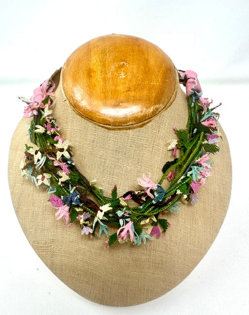 Oya Flower Garland Necklaces- Pink Mix- One of A Kind - Image 2 of 7