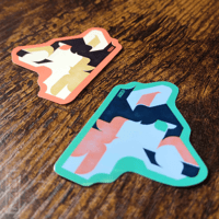 Image 3 of Tiled Wolf - Stickers