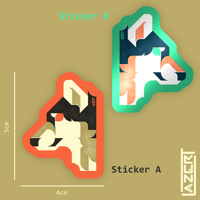 Image 2 of Tiled Wolf - Stickers