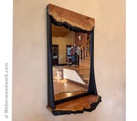 Image 1 of Live Edge Mirror with Shelf - Cherry Burl