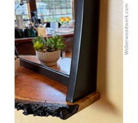 Image 3 of Live Edge Mirror with Shelf - Cherry Burl