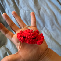 Image 3 of Mini Crochet Crab Keychain