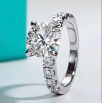 Image 3 of Mara Round Moissanite Ring