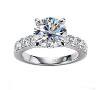 Image 1 of Mara Round Moissanite Ring