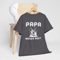 Image 8 of Papa Mows Best TShirt  Funny Lawn Mower Dad Gift
