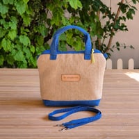 Image 1 of Bolso saquito NUT en arpillera  y denim azul medio