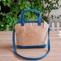 Image 3 of Bolso saquito NUT en arpillera  y denim azul medio