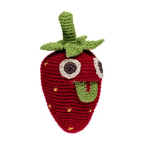 Image 1 of Hochet fraise coton bio fait main Myum