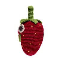 Image 2 of Hochet fraise coton bio fait main Myum