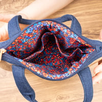 Image 4 of Bolso saquito NUT en arpillera y denim azul oscuro
