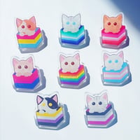 LGBTQ+ Pride Flag Cat Pins