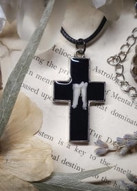 Image 3 of Opossum Tooth Cross Pendant