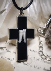 Image 1 of Opossum Tooth Cross Pendant